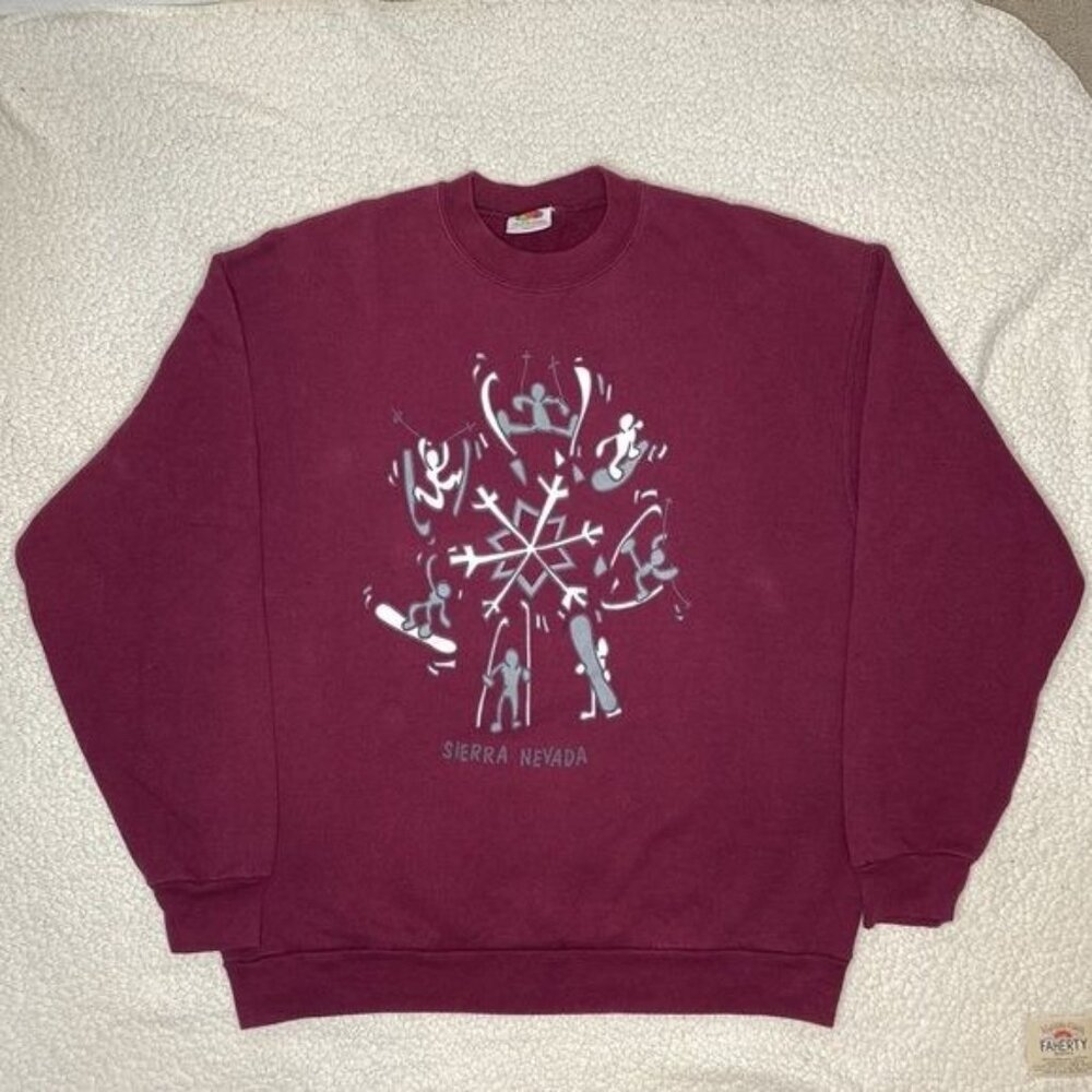 Vintage Sierra Nevada Skier Sweatshirt: Side Extra Large